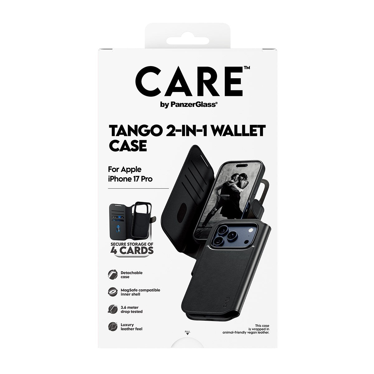 CARE by PanzerGlass® Tango Two-in-One Wallet Case m. MagSafe iPhone 17 Pro